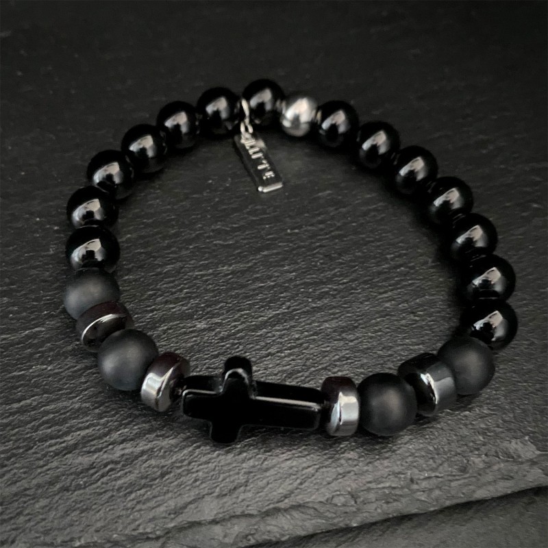 Bracelet perles avec croix Bracelet perles avec croix