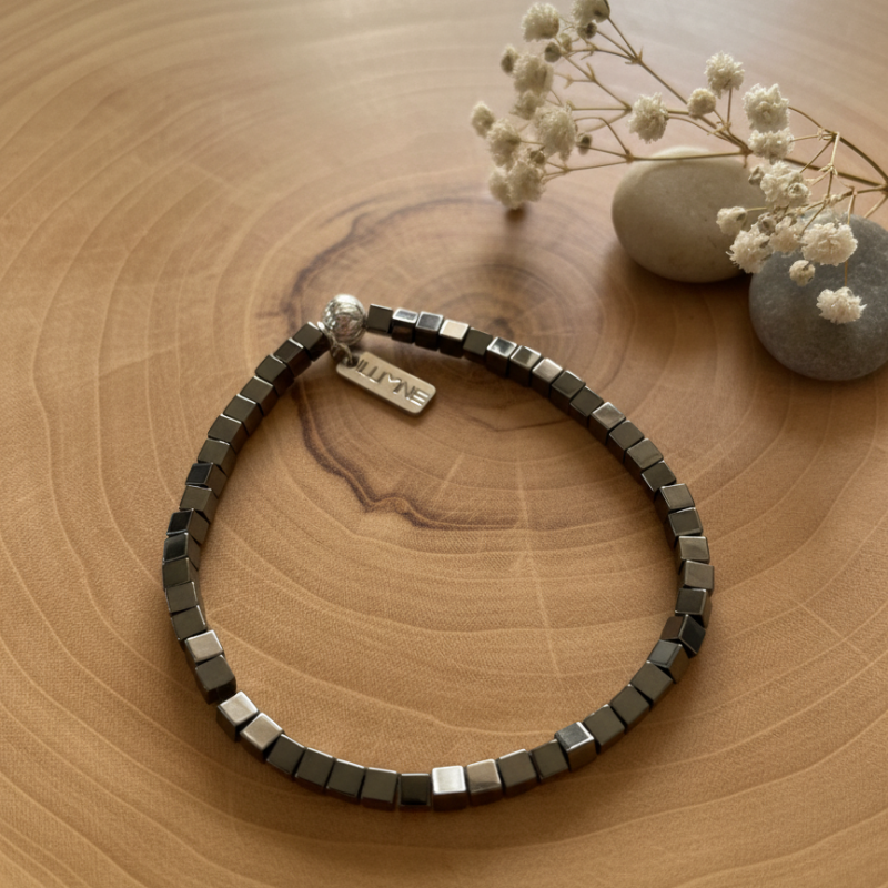 Bracelet femme fin hématite